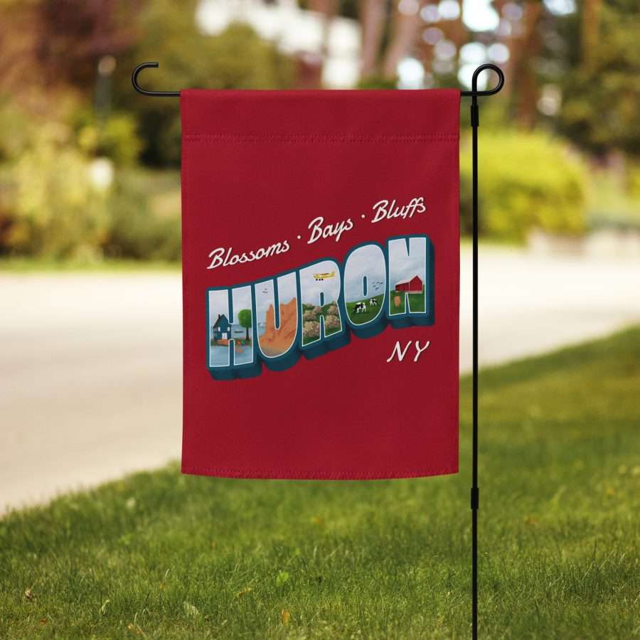 Red Blossoms Bays Bluffs Garden Flag